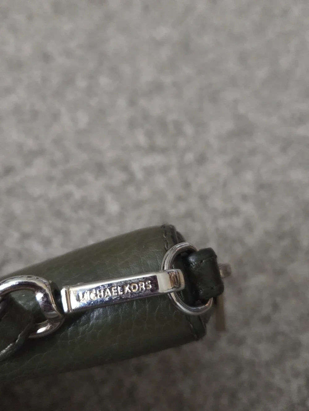 Michael Kors Olive Green Pebbled Leather Wristlet Wallet
